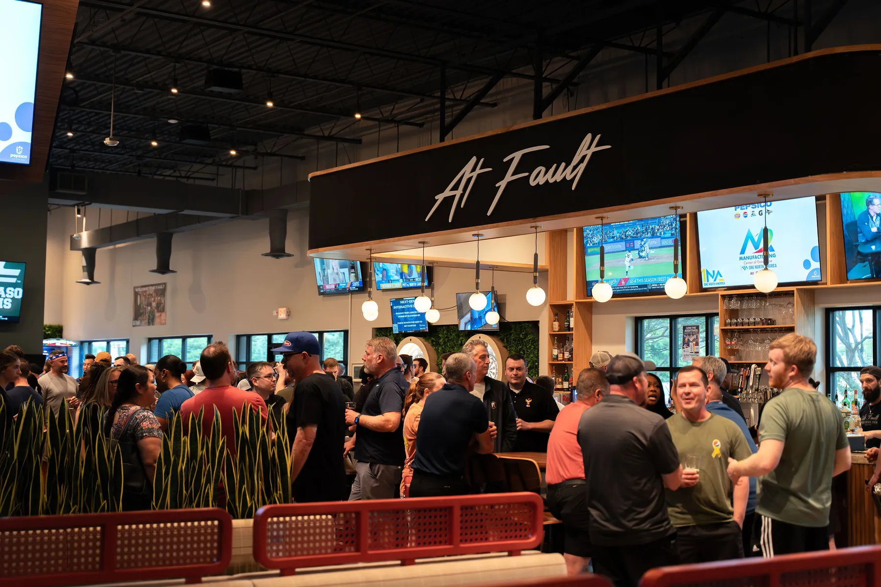 Guests gathering at At Fault