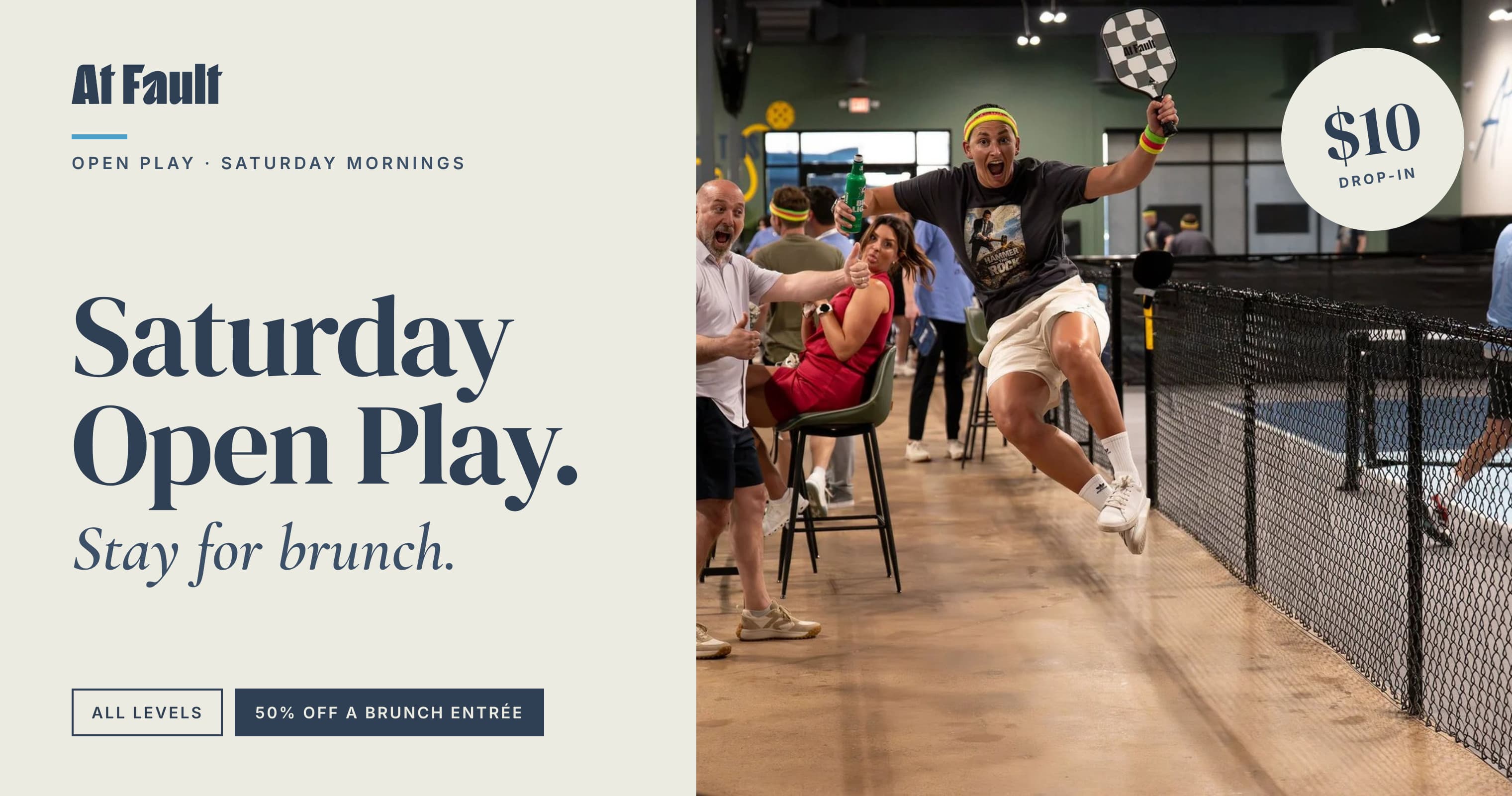 2 HR Social Saturday Morning Open Play, All Levels (+50% off brunch entree)