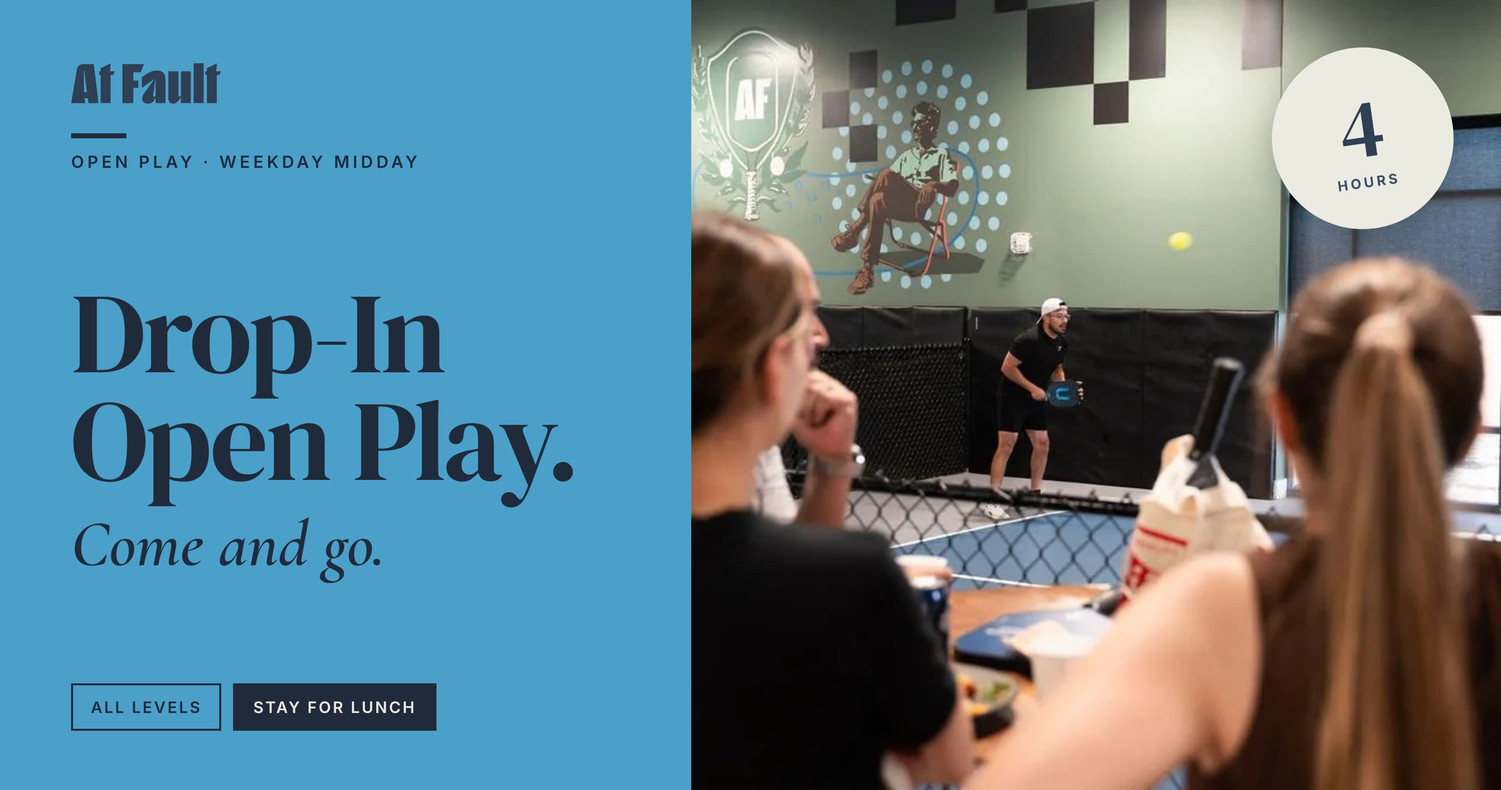 4 HR Social Drop-In Open Play, All Levels
